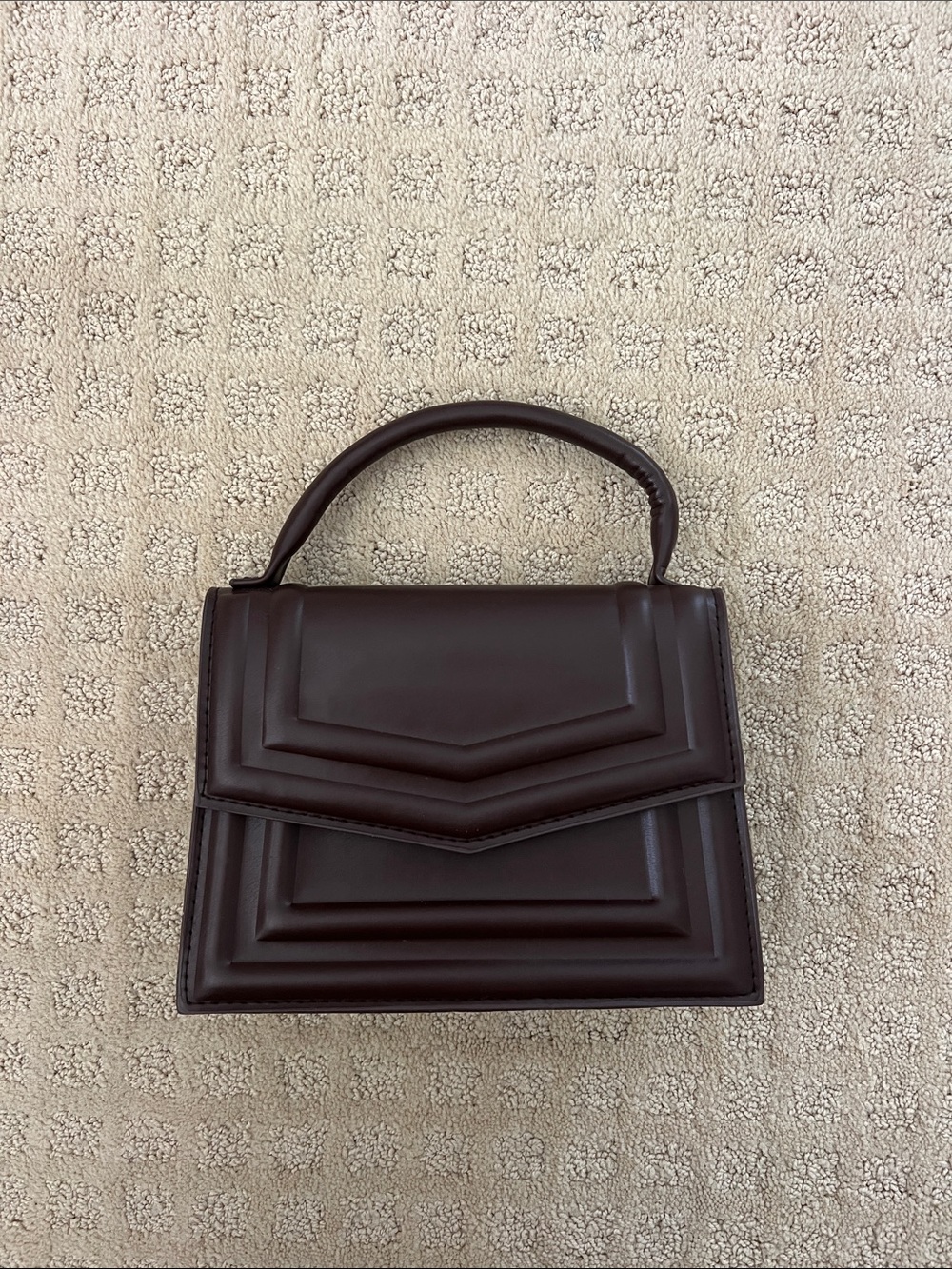 Structured Top-Handle Satchel in Deep Brown